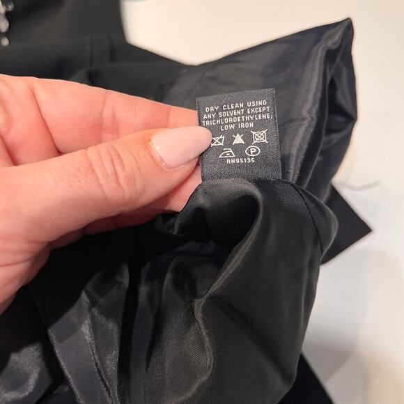 Lafayette 148 Black Lace Front Punto Milano Shift Dress Sz 10 - Picture 7 of 11